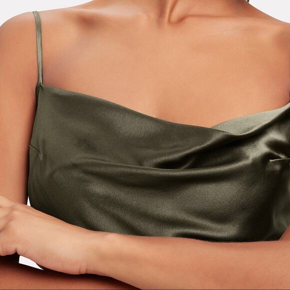 Fleur du mal teardrop slip dress color dark army - Picture 9 of 13